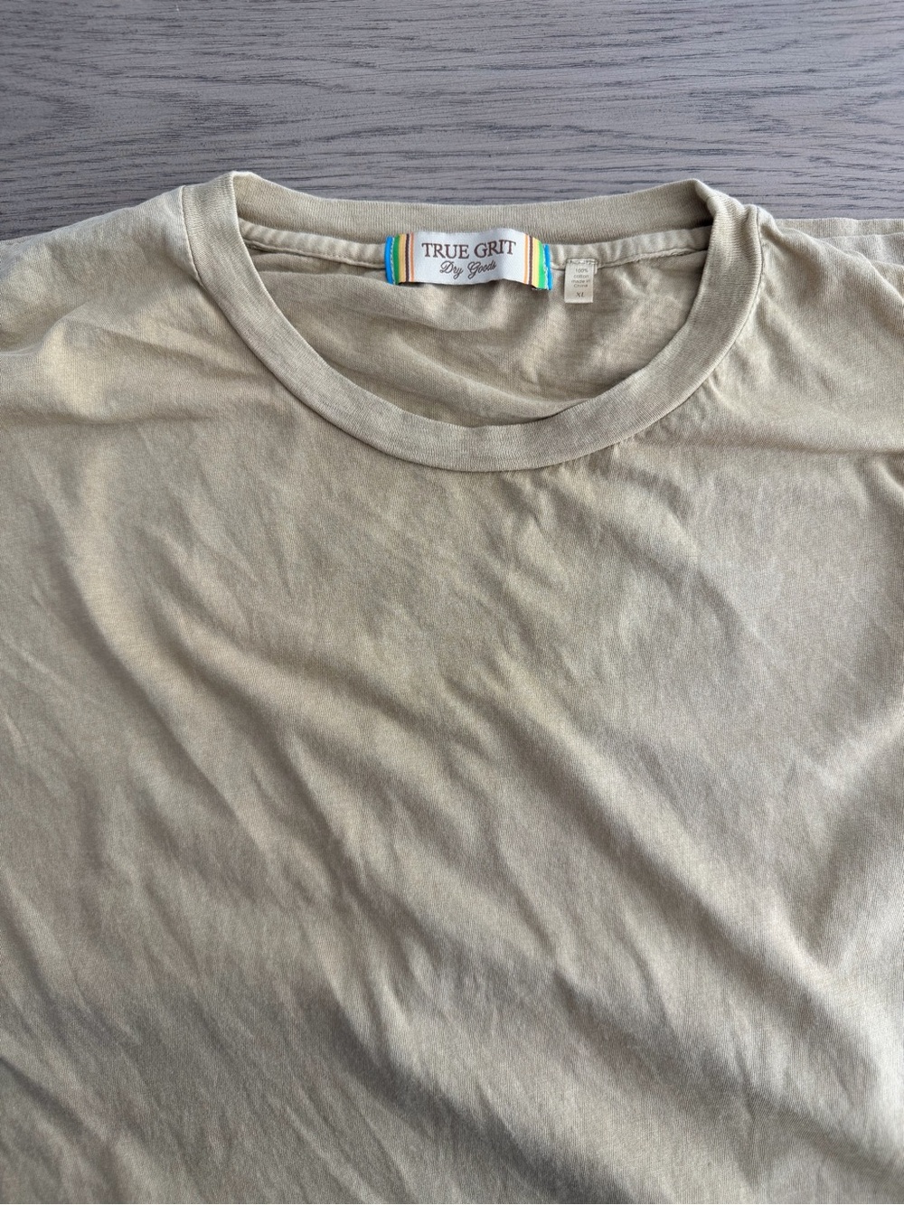 True Grit Men’s Beige Crew Neck Short Sleeve Tee